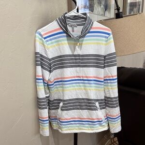 Talbots Black and White Striped Top Medium A10